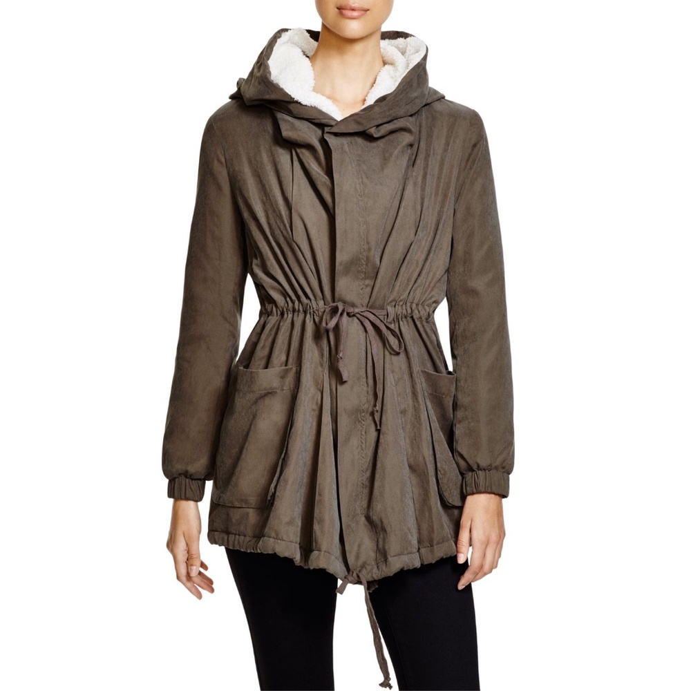 Lush Green Fleece Sherpa lined Hooded Jacket M